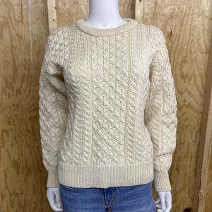 Aran Crafts Ireland Fisherman Sweater Pullover Womens Size S Vintage 100% Wool